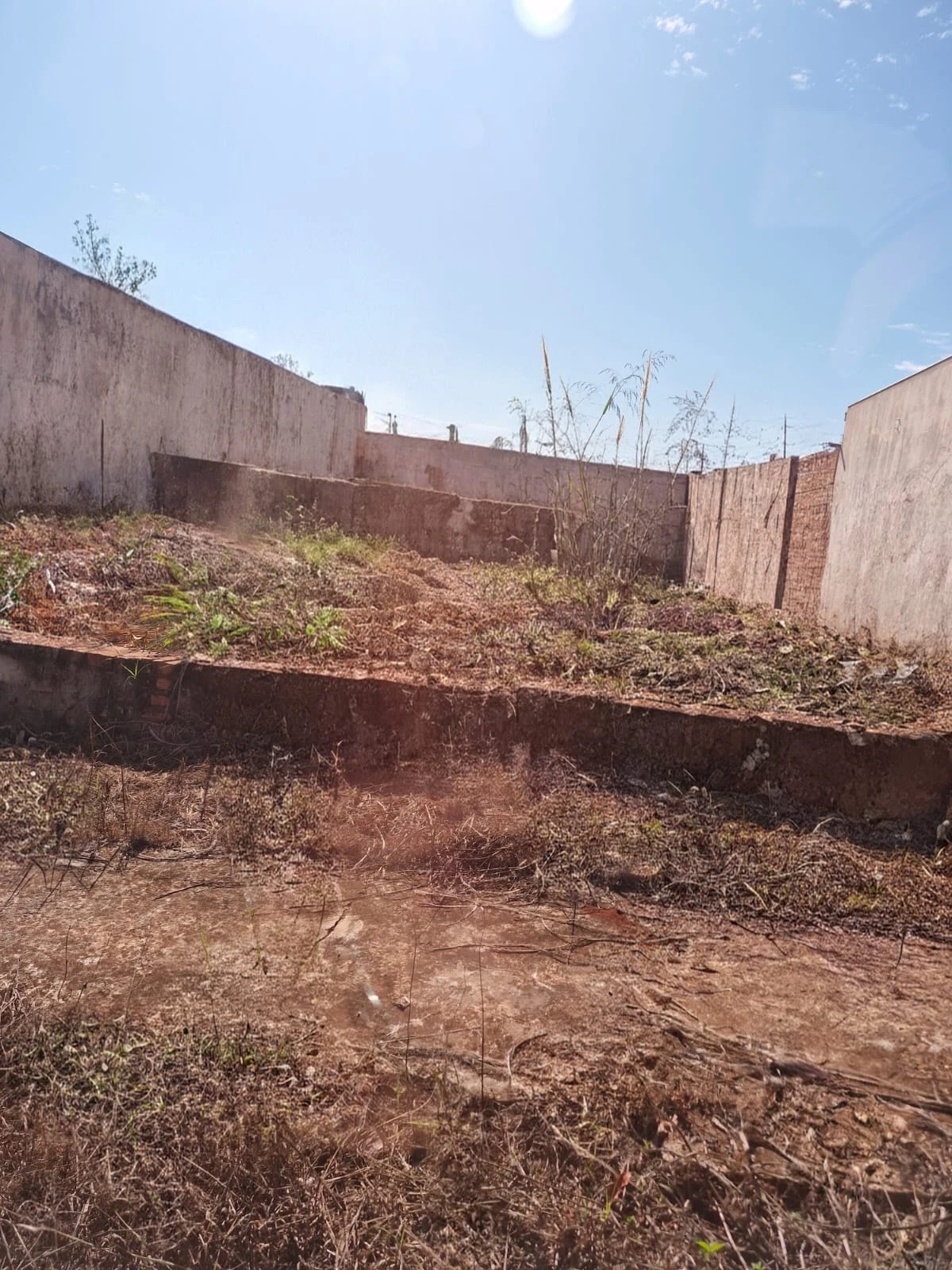 Lote murado nas laterais e fundo, com excelente localização